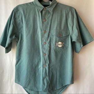 Boys vintage Hunter green Bugle Boy button up‎ shirt size medium 12/14